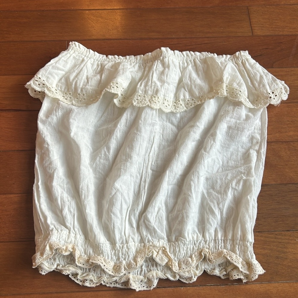 New Off Shoulder Womens Blouse Eyelet Lace New Sz M
